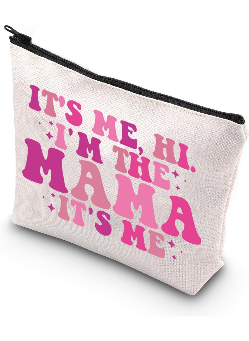 WCGXKO - WCGXKO Mama Gift Mothers Day Gift It's Me Hi I'm The Mama It's Me Zipper Pouch Makeup Bag (Mama It's Me) - Image 1