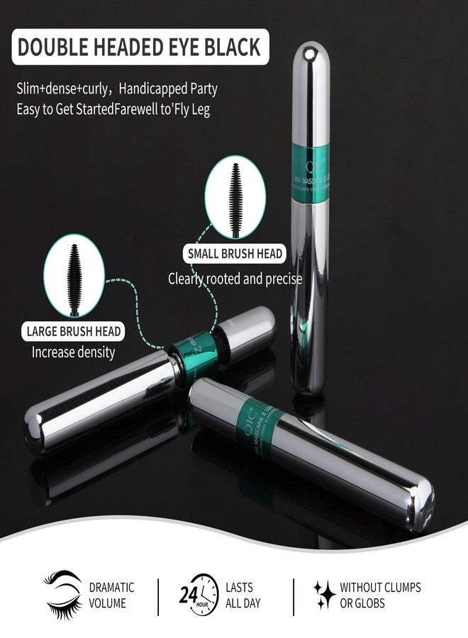 W3W 3 Pack 2in1 Mascara Set, 4D Silk Fiber Lash Mascara Volume and Length Waterproof Non Clumping Mascara Smudge Proof for Natural Eyelash Makeup - Image 5