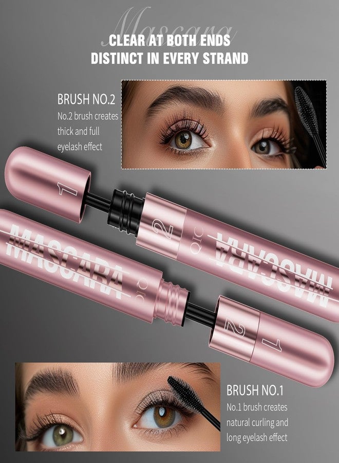W3W 3 Pack 2in1 Mascara Set, 4D Silk Fiber Lash Mascara Volume and Length Waterproof Non Clumping Mascara Smudge Proof for Natural Eyelash Makeup - Image 4