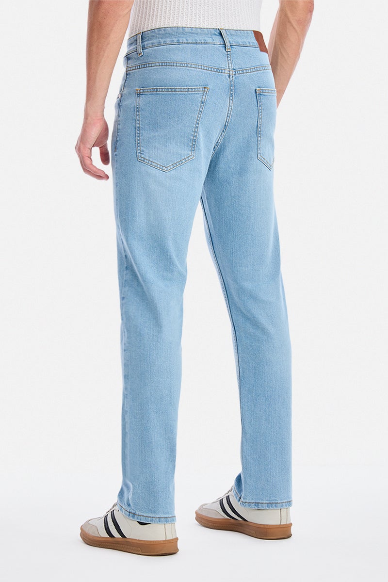 SNITCH Light Blue Solid Straight Fit Casual Jeans - Image 5