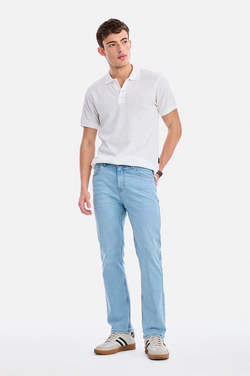 SNITCH Light Blue Solid Straight Fit Casual Jeans - Image 2