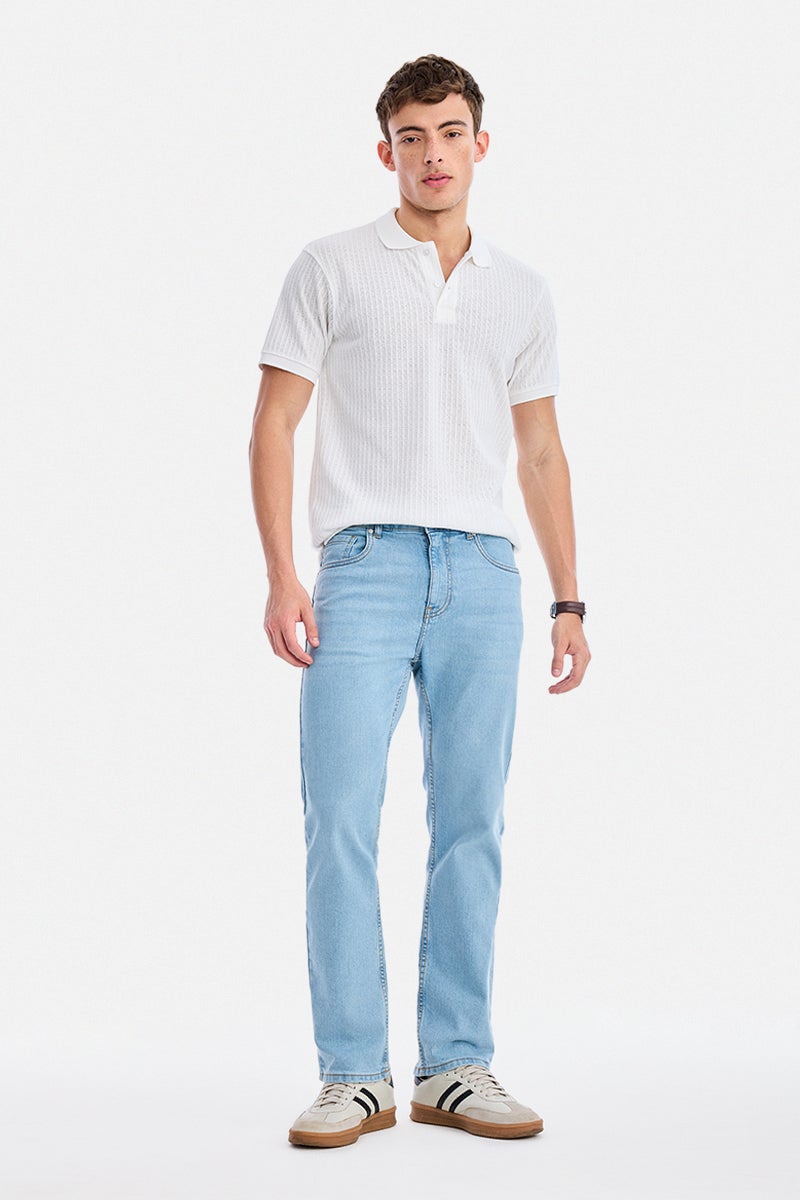 SNITCH Light Blue Solid Straight Fit Casual Jeans - Image 3