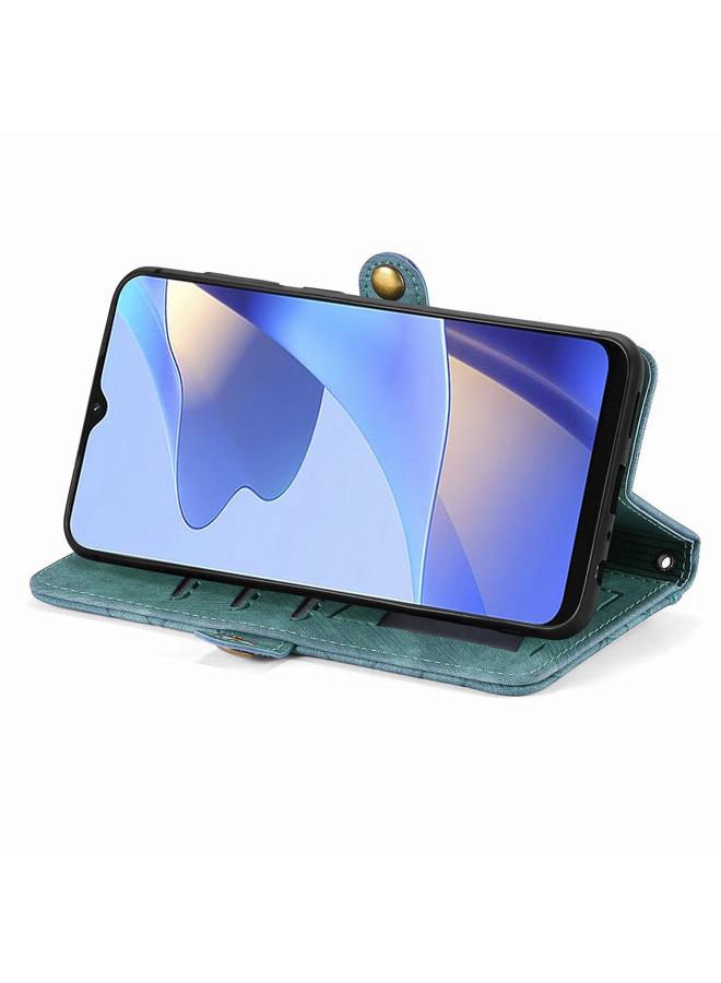 S-TOP Case For OPPO A16 Geometric Zipper Wallet Side Buckle Leather Phone Case - Image 4