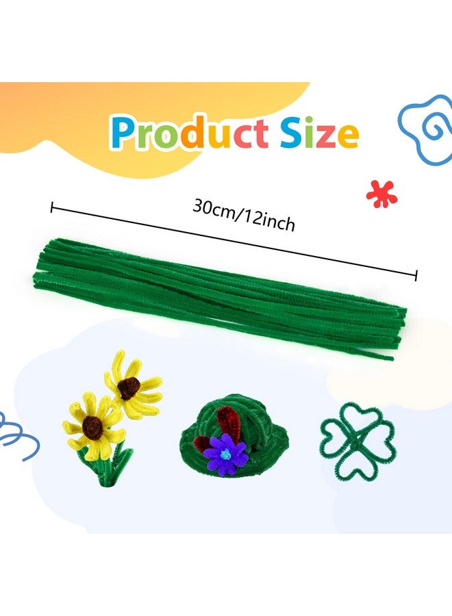 Caydo 300 Pieces Green Pipe Cleaners Craft Supplies Chenille Stems For Diy Craft Projects Christmas Decorations 6Mm X 12Inch - Image 3