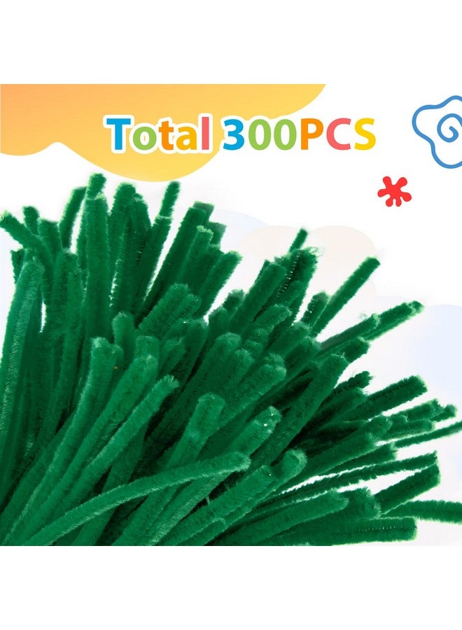 Caydo 300 Pieces Green Pipe Cleaners Craft Supplies Chenille Stems For Diy Craft Projects Christmas Decorations 6Mm X 12Inch - Image 2