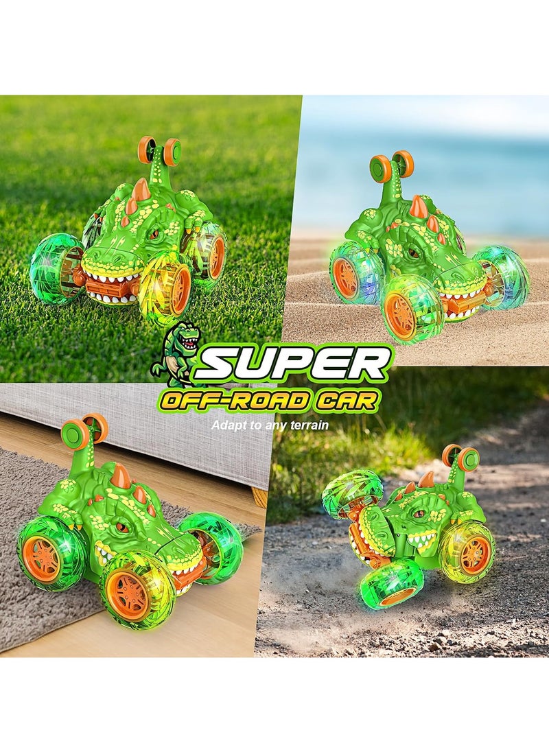 FLYHSO Rechargeable RC Stunt Car with 360 Flips 4WD Wheel with Bright Light Remote Control Cars Electric Toy Car Gift Birthday for Kids Fun Outdoor Toys  - Image 5