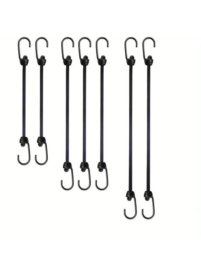 Heavy Duty 8mm Bungee Cords With Hooks 30cm 12inch Metal Construction Multipurpose - Image 2