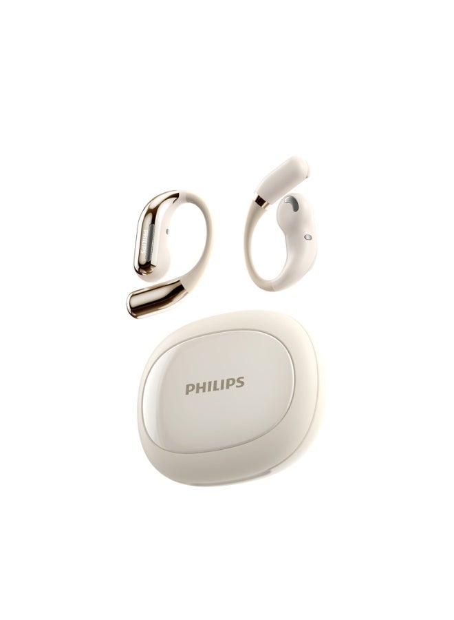 Philips TAQ2720, Earphone,True Open Ear Headphones,True Wireless Earbuds, Ear Hooks,Ultra-long Playtime, IP67 Water and Dust Proof with ANC,AI Call Noise Reduction,Sterling Sound, Secure Fit and Comfort, For Sports, Work White - Image 1