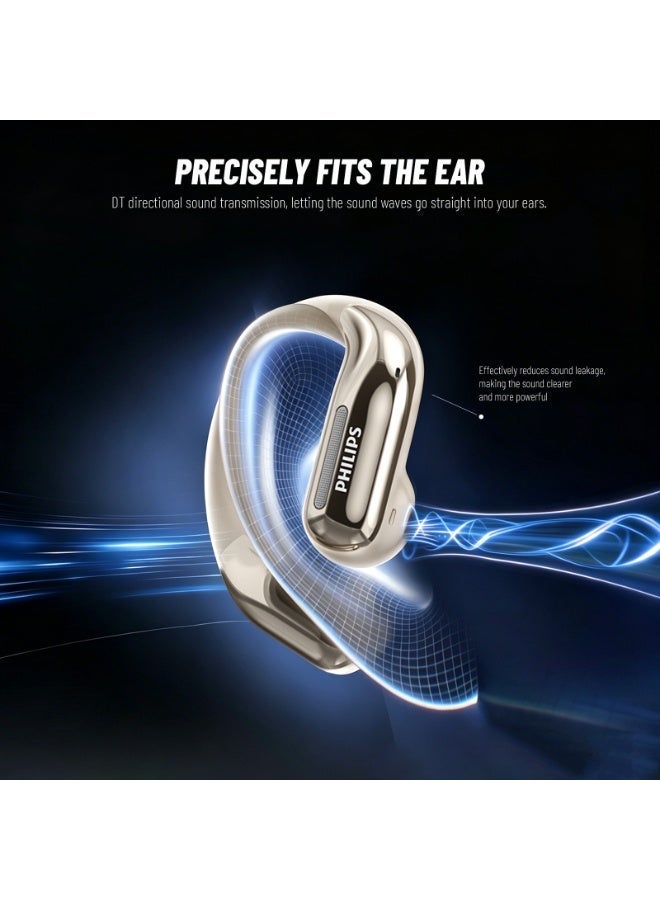 Philips TAQ2720, Earphone,True Open Ear Headphones,True Wireless Earbuds, Ear Hooks,Ultra-long Playtime, IP67 Water and Dust Proof with ANC,AI Call Noise Reduction,Sterling Sound, Secure Fit and Comfort, For Sports, Work White - Image 4