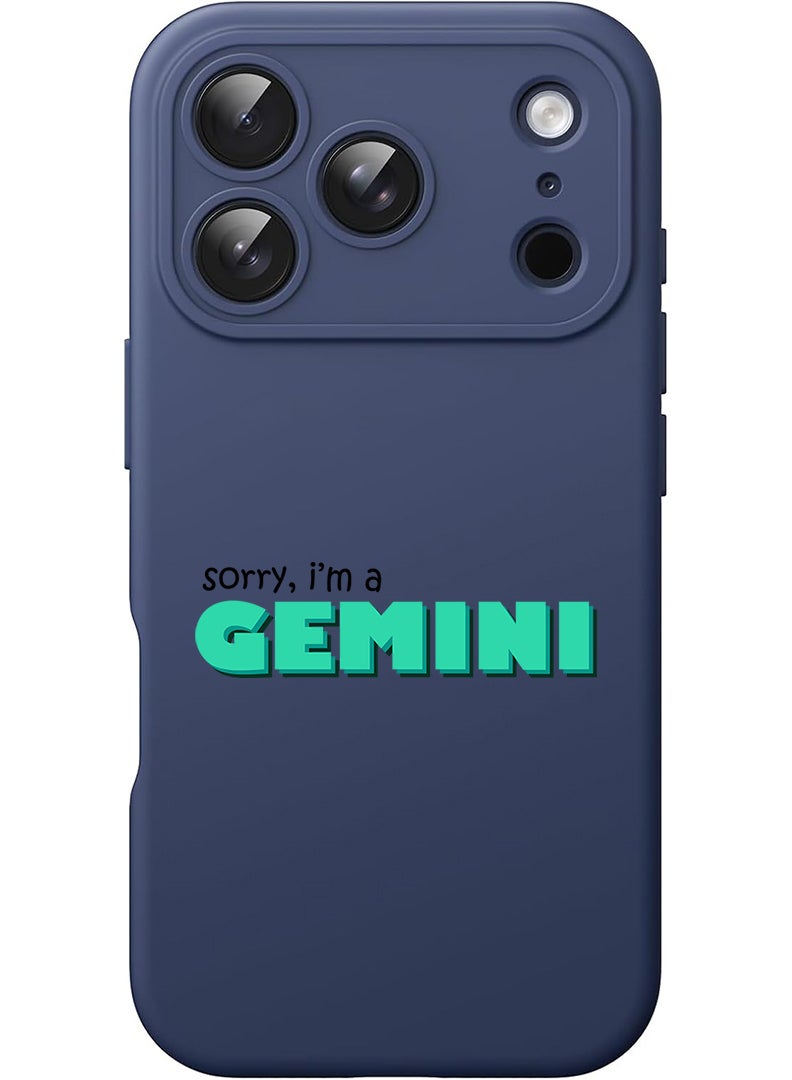 Theodor Protective Slim Fit Case Liquid Silicone Cover with Full Body Protection Anti-Scratch Shockproof Case For Apple iPhone 17 Pro Max (Blue) Gemini - Black - Image 1