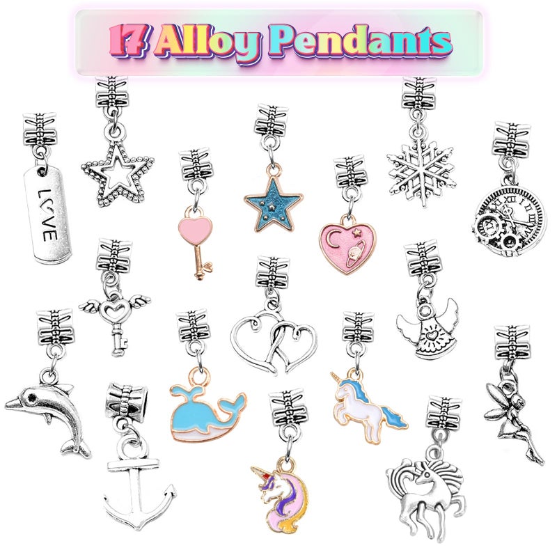 BIIB Girl Gift 6-13 Years, Girl's Bracelet, Children's Jewellery Gift, Teen Girl Gift, Girl Toy, Children's Creative Kit, Charms Creation Jewellery, Birthday Gift, Christmas Gift (3 Chains) - Image 2