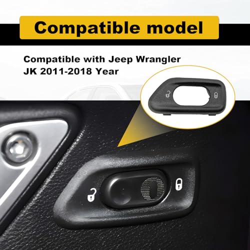 CmeRto ON Door Lock Switch Cover Trim 68185911AA Door Lock Switch Bezel Compatible with Jeep Wrangler JK for 2011-2018 Year for Left Driver Side Door Lock Switch - Image 3