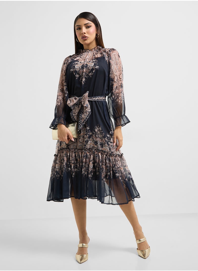Abstract Print Dress