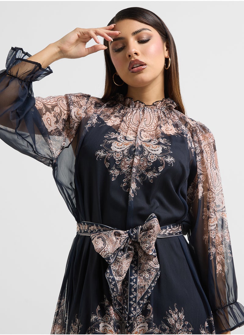 Abstract Print Dress