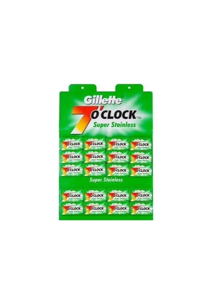 جيليت شفرات حلاقة بحافة مزدوجة من الستانلس ستيل من 7 اوكلوك - 100 شفرة - Image 4