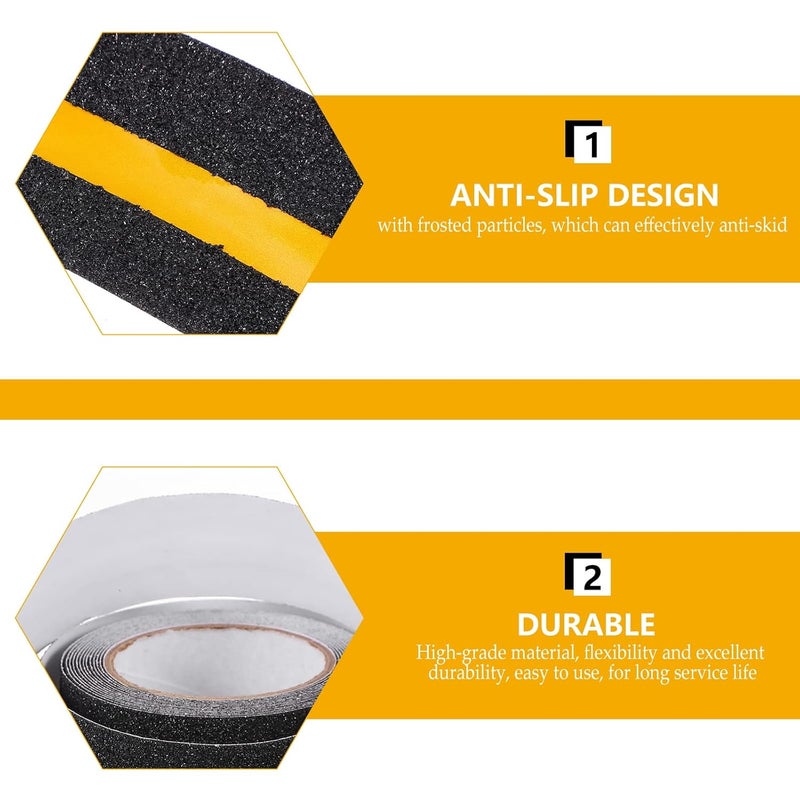 klarako 1 Roll Frosted Warning Tape Non Skid Tape Reflective Tape Ground Warning Tape Practical Safety Warning Tape Night Fluorescent Tape Reflective Warning Tape Floor Anti-Slip Strip PVC - Image 4