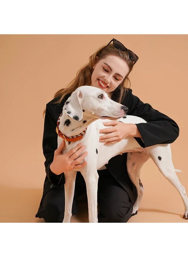 وردي أحمر كبير طوق كلب مضفر مصنوع يدويًا قابل للتعديل متين من البولي فينيل كلورايد مريح يناسب الكلاب الصغيرة والمتوسطة - Image 4