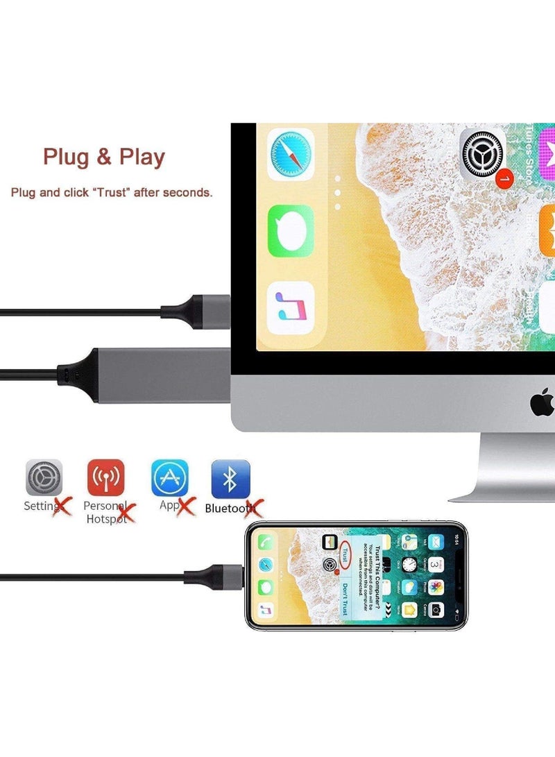 Rock Pow [Apple MFi Certified] Lightning to HDMI Adapter Cable Compatible with iPhone to HDMI 1080P Digital AV Converter for iPhone iPad iPod to TV Cord 6.6FT - Image 5