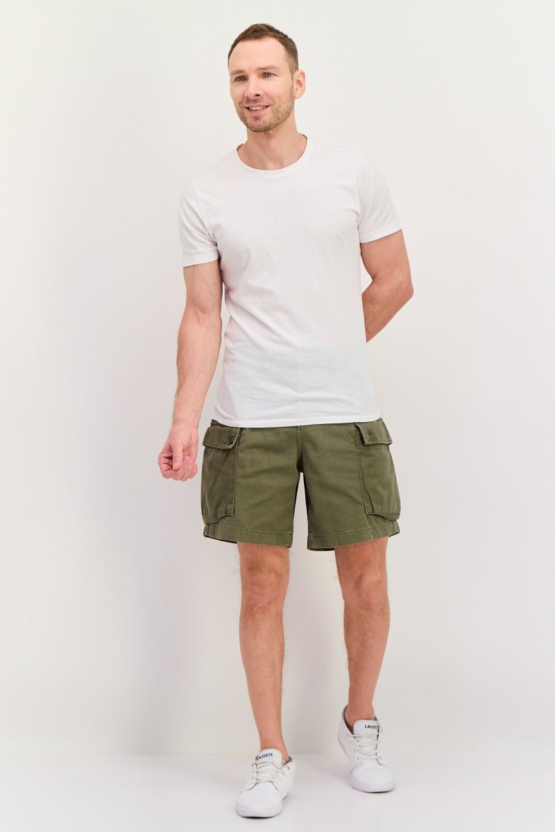 GAP Men Solid Cargo Shorts, Olive - Image 4