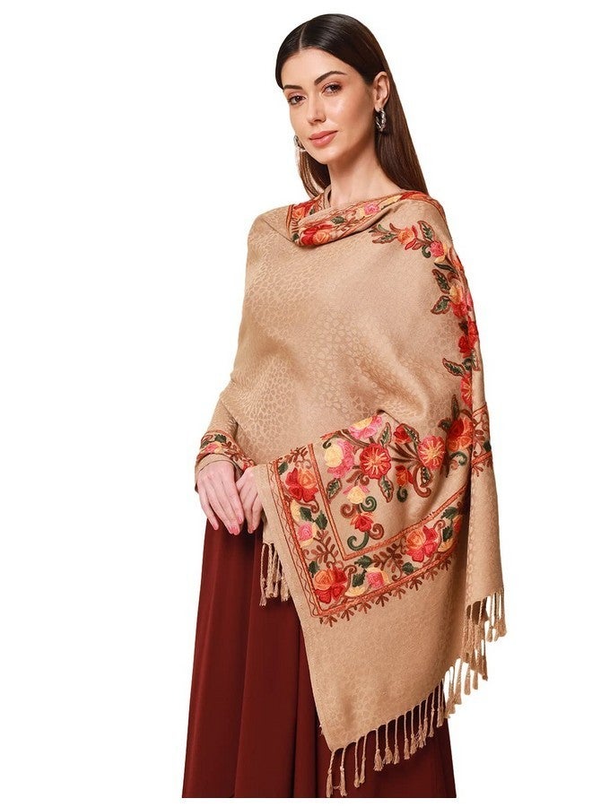 Pashmoda Women khushnuma Kashmiri Aari Embroidery Stole (Size: 71X203 CM) - Image 1