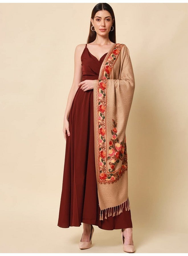Pashmoda Women khushnuma Kashmiri Aari Embroidery Stole (Size: 71X203 CM) - Image 5