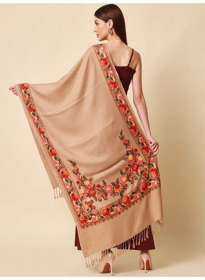 Pashmoda Women khushnuma Kashmiri Aari Embroidery Stole (Size: 71X203 CM) - Image 4