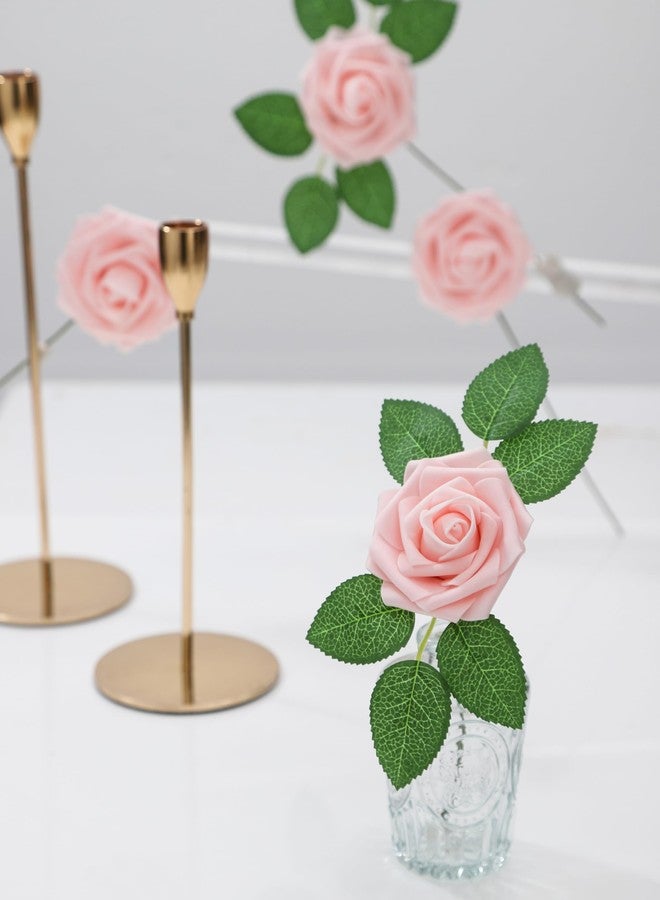 DuHouse 25Pcs Artificial Roses Flowers Fake Roses with Stems Real Touch Foam Flowers for DIY Wedding Bouquet Baby Shower Centerpiece Floral Arrangement Party Home Decor(Blush) - Image 5