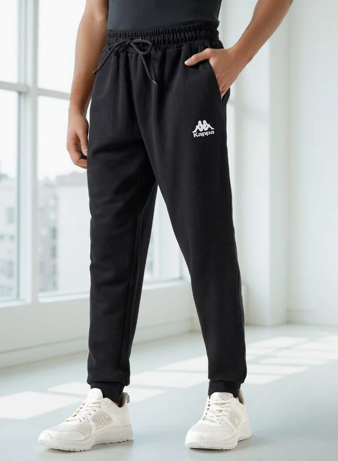 Kappa Relaxed Fit Logo Detail Joggers with Drawstring Closure and Pockets