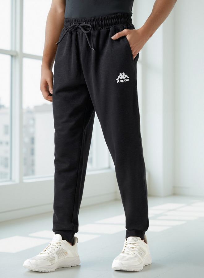 Kappa Relaxed Fit Logo Detail Joggers with Drawstring Closure and Pockets - Image 1