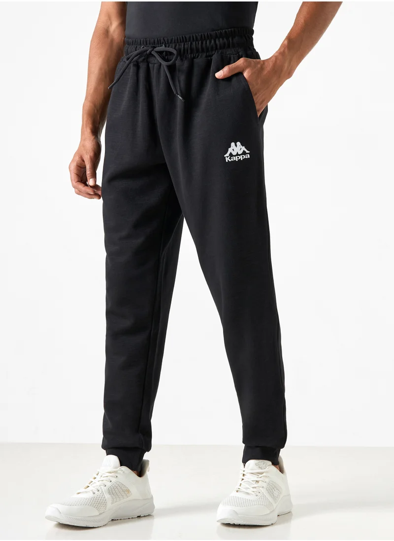 Kappa Kappa Logo Detail Joggers with Drawstring Closure and Pockets