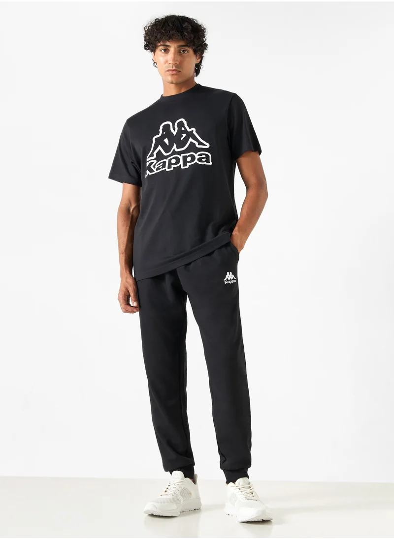 Kappa Kappa Logo Detail Joggers with Drawstring Closure and Pockets