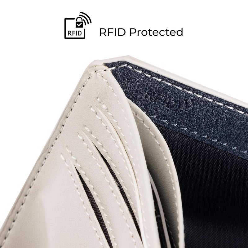scarters محفظة وفرة جلد صناعي للرجال | محمية بتقنية RFID | ميكروفايبر مدروس | 6 فتحات بطاقات و 2 جيوب مخفية | ضمان 15 شهر (أزرق داكن) - Image 2