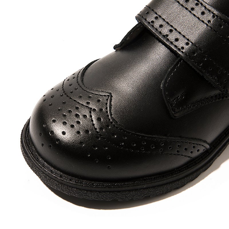 Boys Leather Shoes Leather Soft Bottom Children'S Black British Style Boys Performance Shoes New Big Children Primary School Students Single Shoes - Image 5
