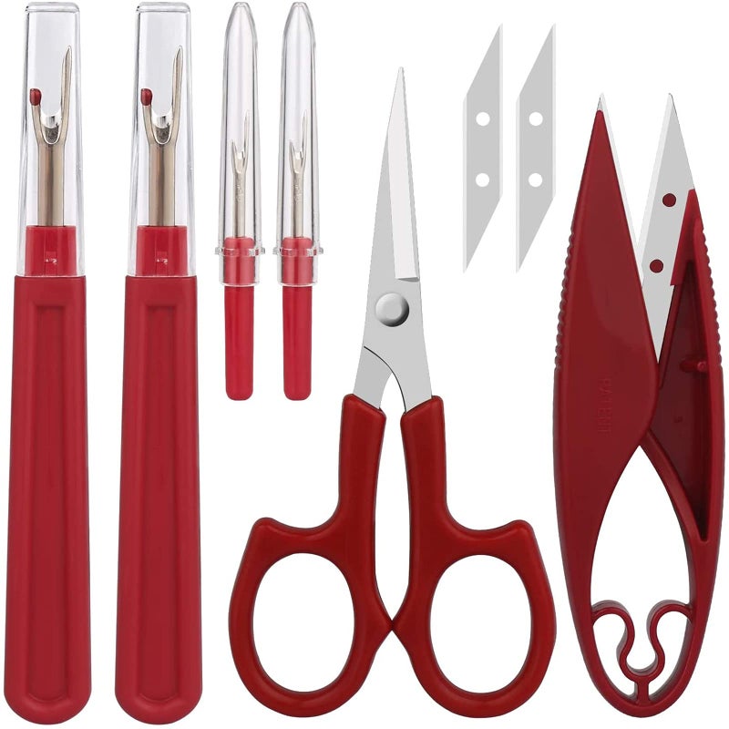CampTek Sewing Seam Ripper Tool,Stitch Remover and Thread Cutter with 2Big+2Small Seam Rippers,1 Pack Thread Snips,1Pack 5â€Scissor - Image 1