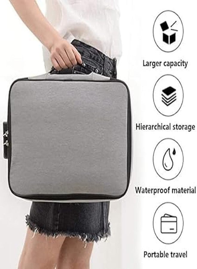 MBUYS MALL Document Bag with Lock, 3-Layer File Storage Case with Combination Lock, Portable Travel Home Organizer for Laptop, Files, Certificates, and Multipurpose Use (Gray) - Image 5