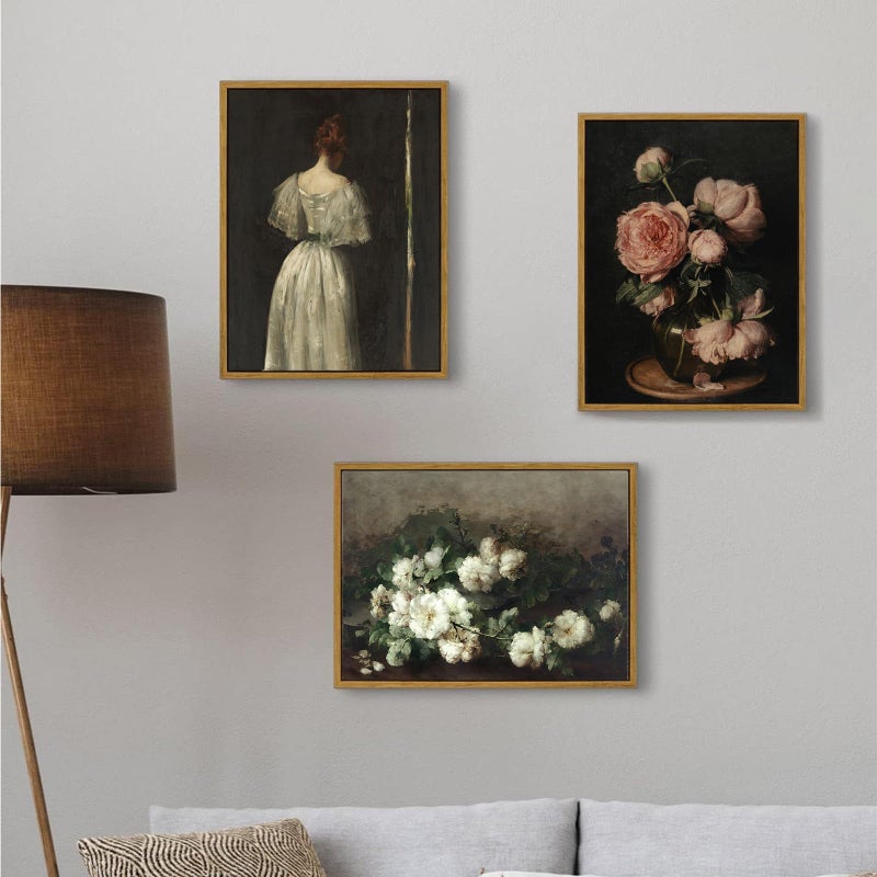 KBKBART خمر جدار الفن ديكور المنزل مؤطرة القماش الجدار الفن القرن السابع عشر سيدة بقلم وليام ميريت تشيس النساء الكلاسيكية اللوحة صورة خمر صورة أوروبية للديكور الحمام غرفة نوم (8 "" x10 "") - Image 4