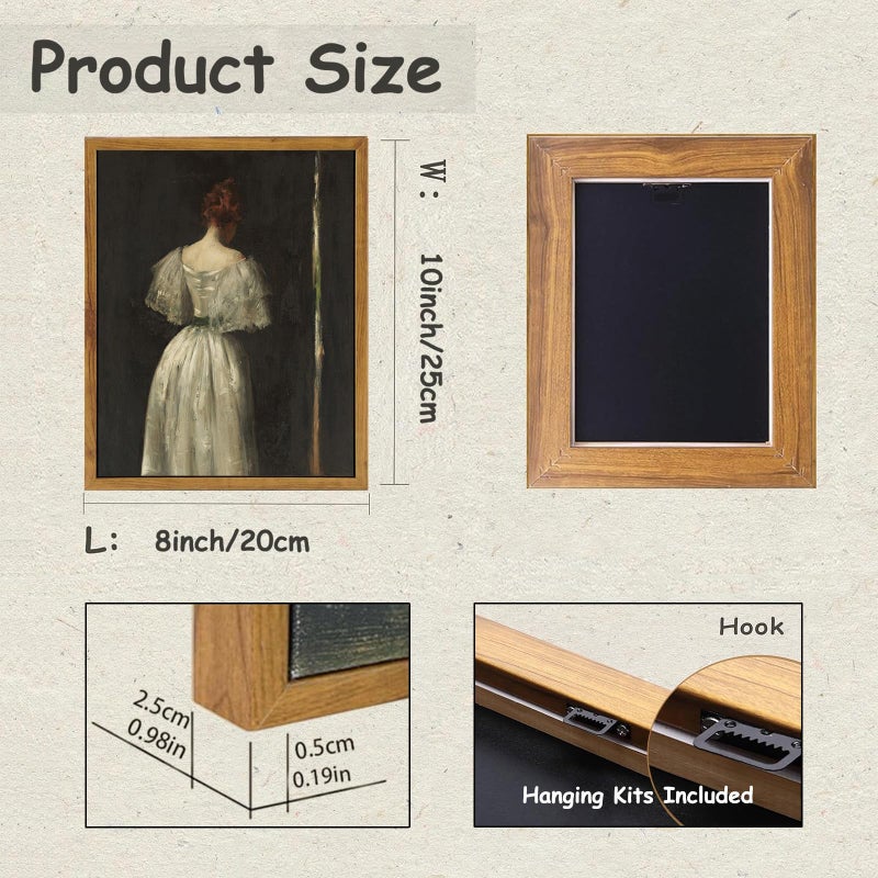 KBKBART خمر جدار الفن ديكور المنزل مؤطرة القماش الجدار الفن القرن السابع عشر سيدة بقلم وليام ميريت تشيس النساء الكلاسيكية اللوحة صورة خمر صورة أوروبية للديكور الحمام غرفة نوم (8 "" x10 "") - Image 2