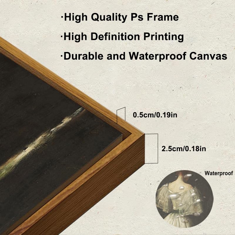 KBKBART خمر جدار الفن ديكور المنزل مؤطرة القماش الجدار الفن القرن السابع عشر سيدة بقلم وليام ميريت تشيس النساء الكلاسيكية اللوحة صورة خمر صورة أوروبية للديكور الحمام غرفة نوم (8 "" x10 "") - Image 3