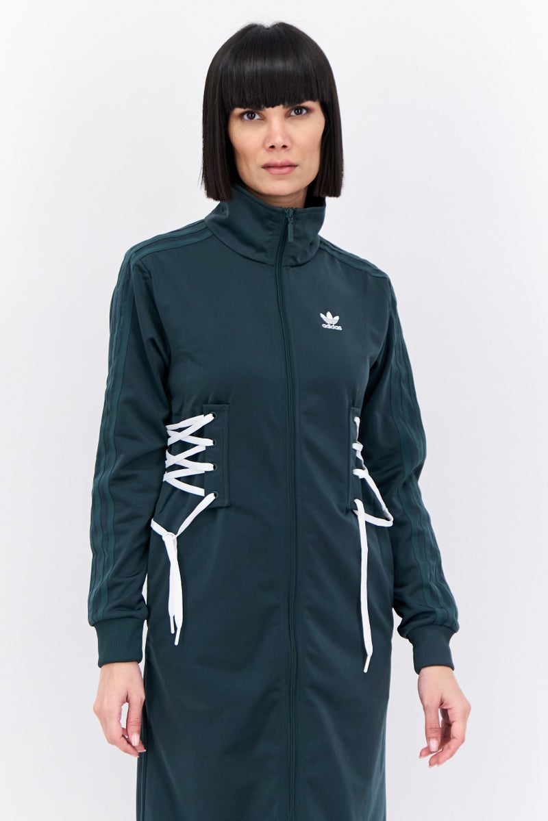 adidas Originals Women Sportswear Fit Long Sleeves Long Track Jacket, Green - Image 2