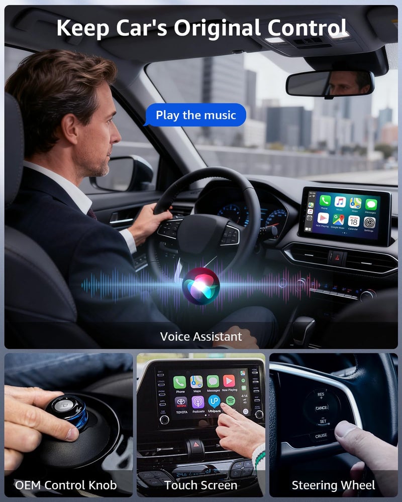 Ayake Wireless CarPlay Adapter, 2026 Upgraded Enhanced 50% Smaller, Convert Wired to CarPlay Wireless, Plug & Play Adapter, Fast Auto-Connect, No Latency, Compact Design for Apple iPhone iOS 10+ - Image 5