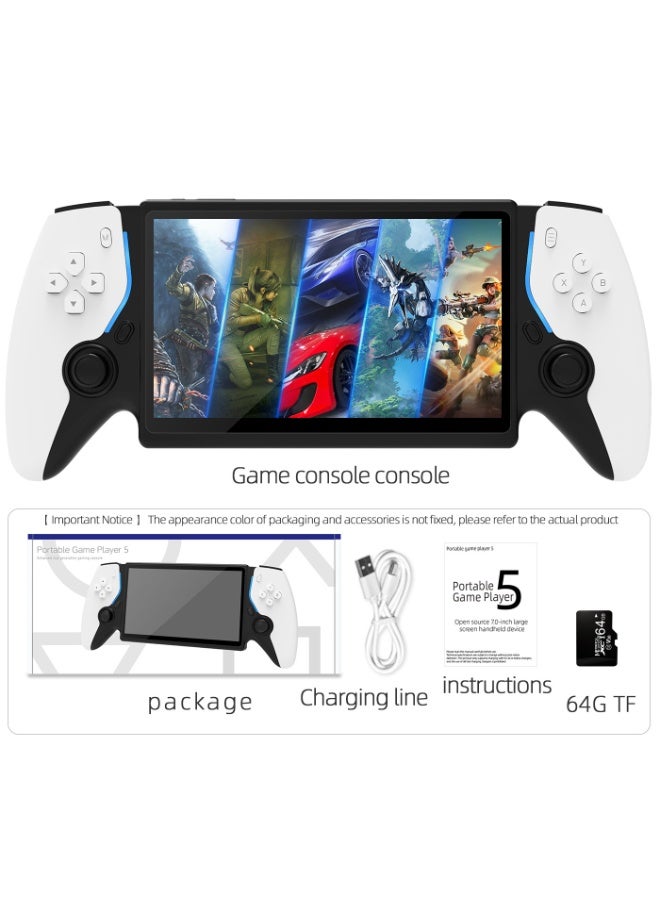 وحدة تحكم ألعاب محمولة من إيترو، أكثر من 20000 لعبة، أكثر من 20 محاكي، وحدة تحكم ألعاب كلاسيكية مع وحدات تحكم لاسلكية مزدوجة 2.4 جيجاهرتز، نظام إيموليك، شاشة LCD عالية الدقة 4.3 بوصة، وحدة تحكم ألعاب فيديو محمولة، 3000 مللي أمبير في الساعة (64 جيجا) أبيض - Image 1