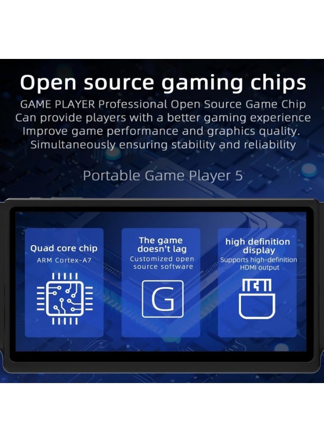 وحدة تحكم ألعاب محمولة من إيترو، أكثر من 20000 لعبة، أكثر من 20 محاكي، وحدة تحكم ألعاب كلاسيكية مع وحدات تحكم لاسلكية مزدوجة 2.4 جيجاهرتز، نظام إيموليك، شاشة LCD عالية الدقة 4.3 بوصة، وحدة تحكم ألعاب فيديو محمولة، 3000 مللي أمبير في الساعة (64 جيجا) أبيض - Image 3