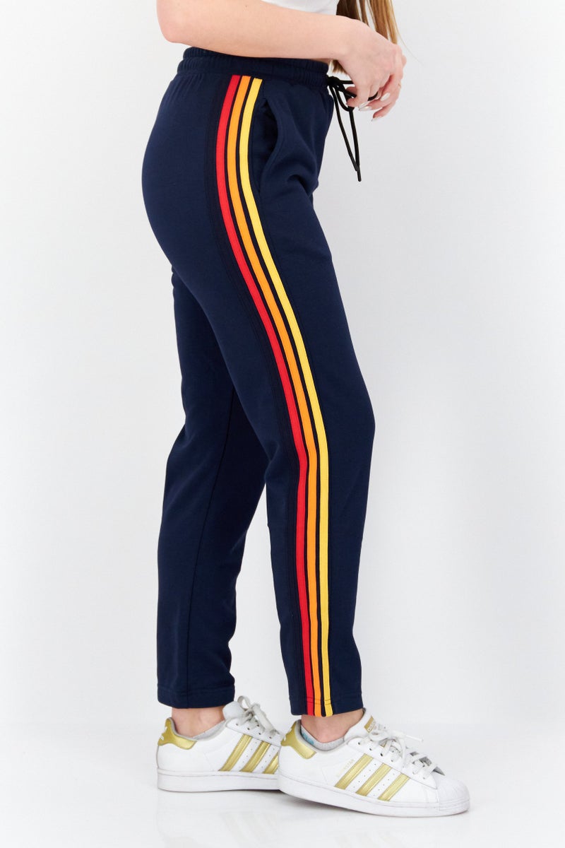 Ocean Pacific Women Drawstring Embroidered Logo Sweatpants, Navy - Image 3