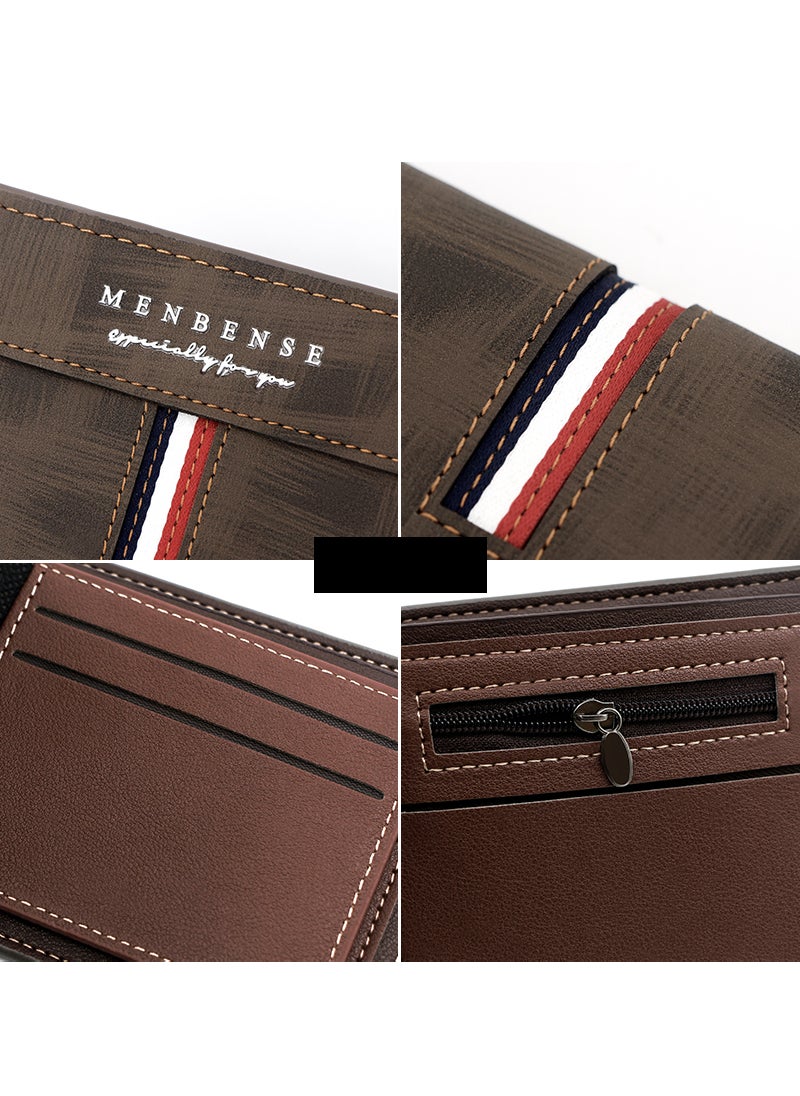 MenBense - Business Men's Wallet Short Wallet Card Holder Document Bag 12*9.5*2cm - Image 1