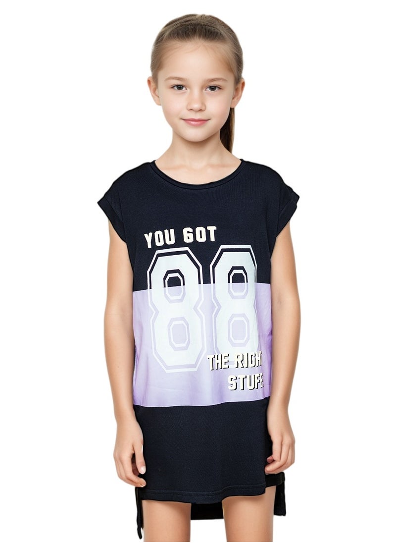 WiNi BEE Girls Clothes Letter print for Girls Tshirt Dress Teenage Clothes for Kids Casual Style Children's Clothes 8 10 12 14 16 Years  - Image 2