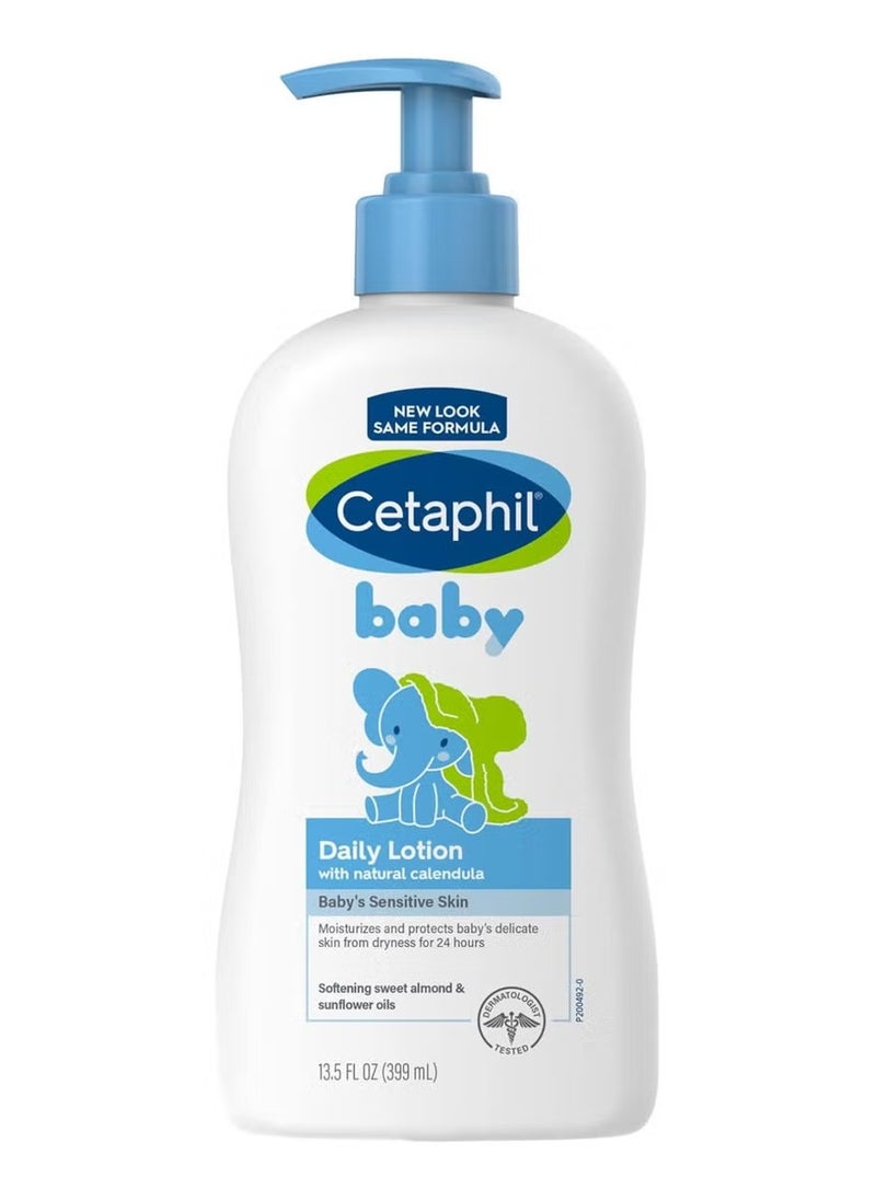 Cetaphil Baby Daily Lotion,Face & Body Moisturizing Lotion for Sensitive Skin with natural Calendula,13.5 FL OZ (399ml)