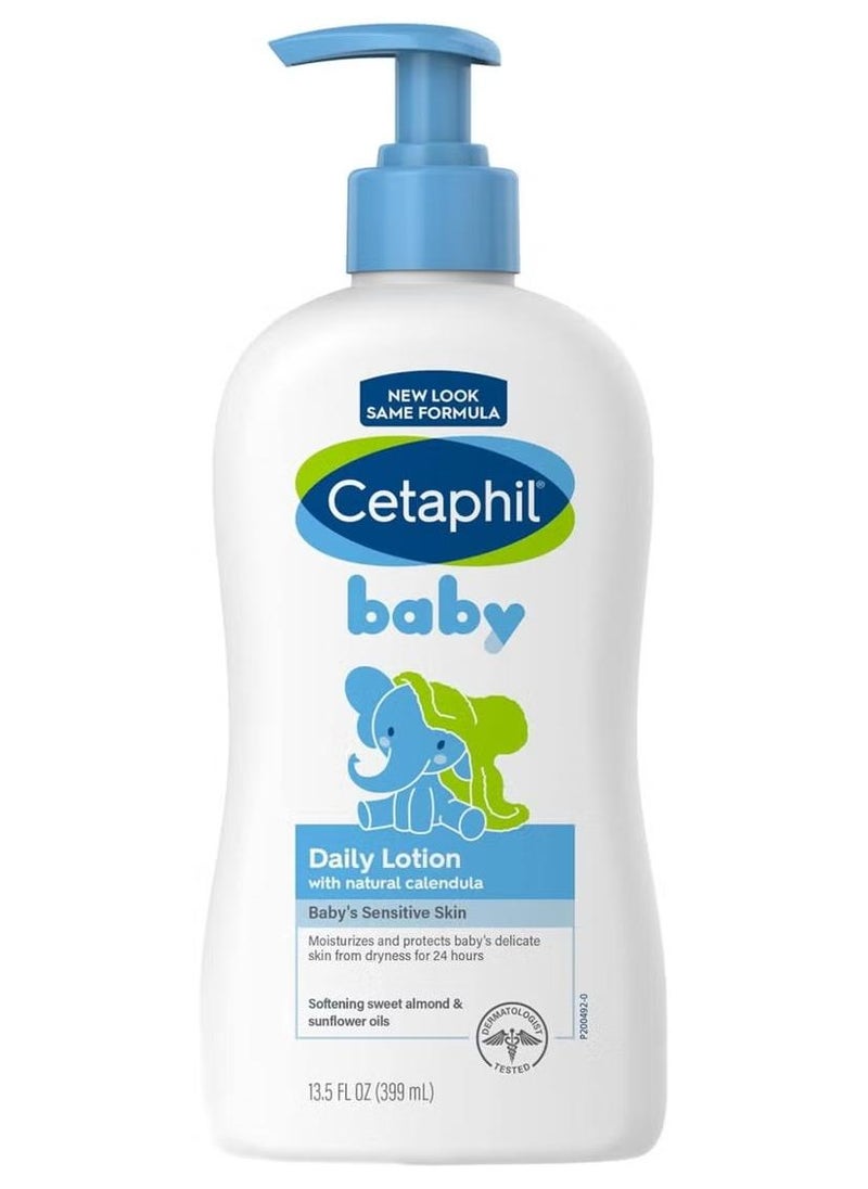 Cetaphil Baby Daily Lotion,Face & Body Moisturizing Lotion for Sensitive Skin with natural Calendula,13.5 FL OZ (399ml) - Image 1
