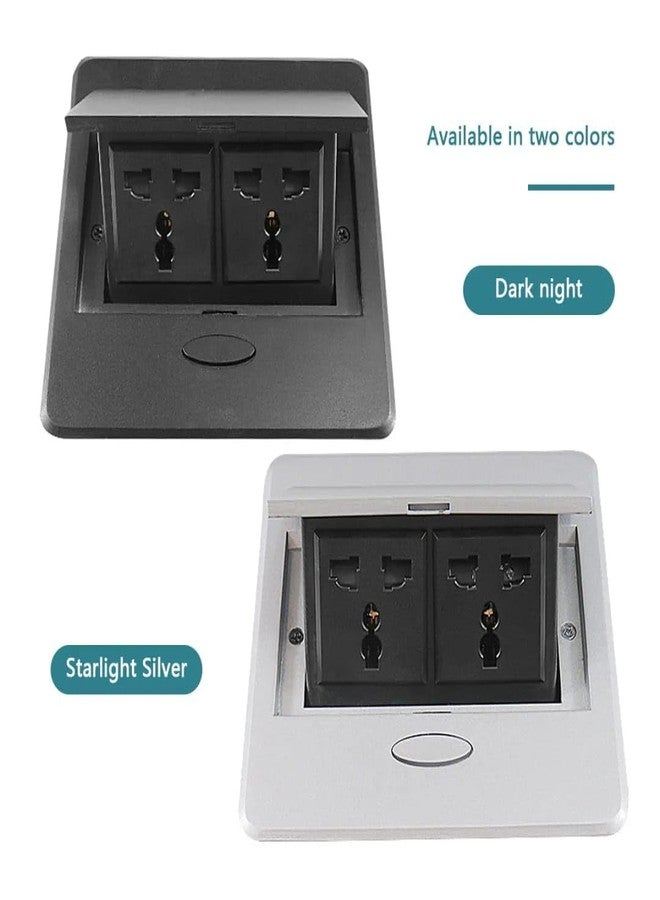Audiovan Hydraulic Cable Cubby Pop Up Conference Box, Cable Manager Socket Electrical Box with 2Power Socket 10 Amp UL Certified for Home, Office, Meeting Room, Countertop SILVER 2 POWER - Image 3