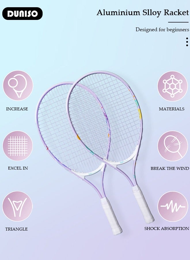 DUNISO Kids Sports Tennis Racket Set for Boys & Girls- Aluminum Alloy Split Design, Fun Double Play Experience+ Child Outdoor Indoor GYM Sports Equipments  - Image 2