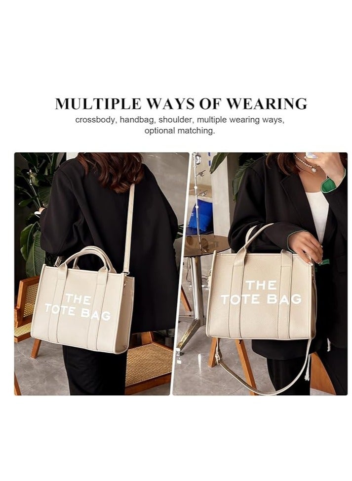 PU Leather Tote Bag Trendy Travel Tote Bag Handbag Top-Handle Shoulder Crossbody Bags  - Image 3